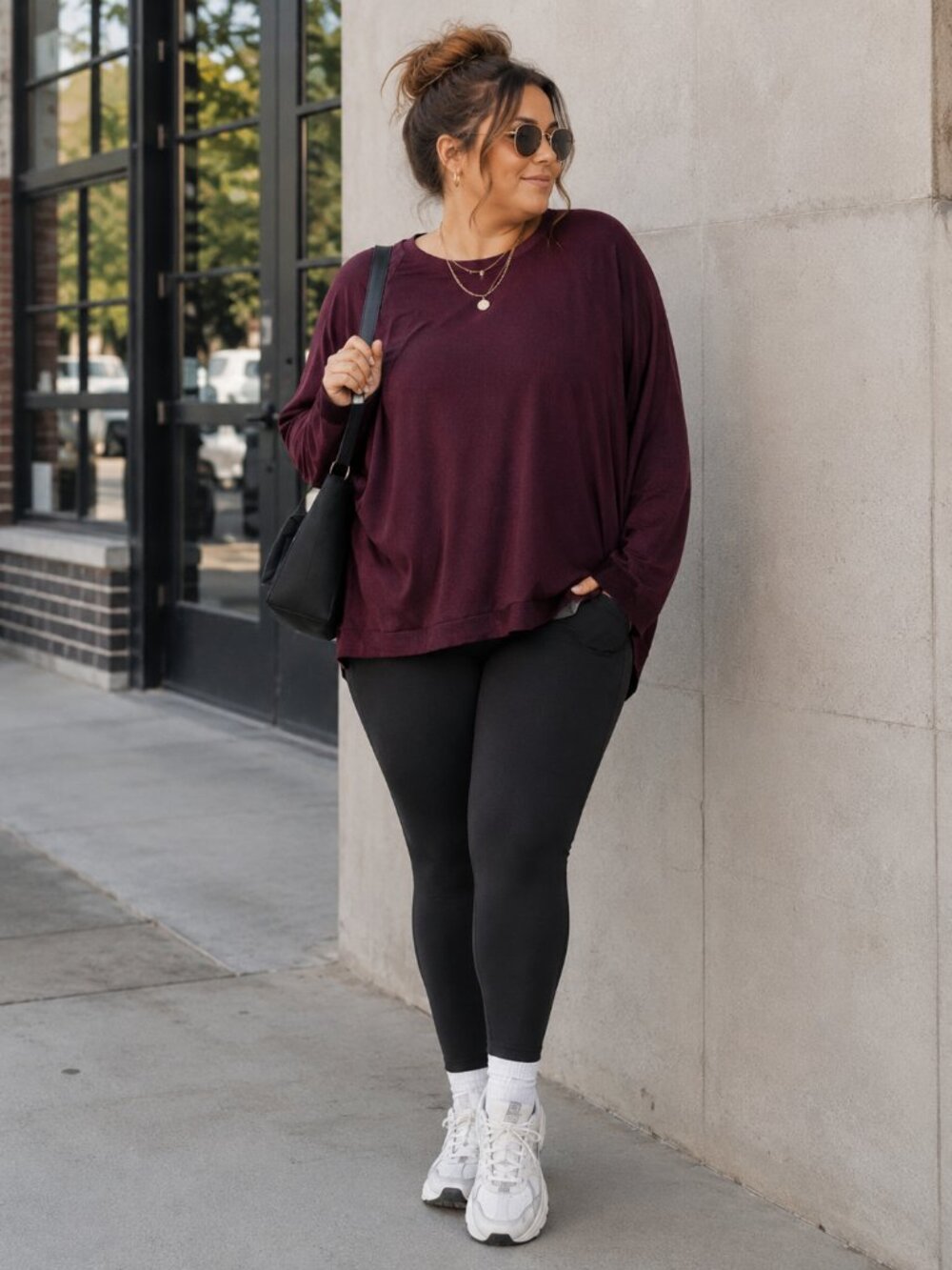 Threads 4 Thought 2X Burgundy Modal Blend Long Sleeve Dolman Top